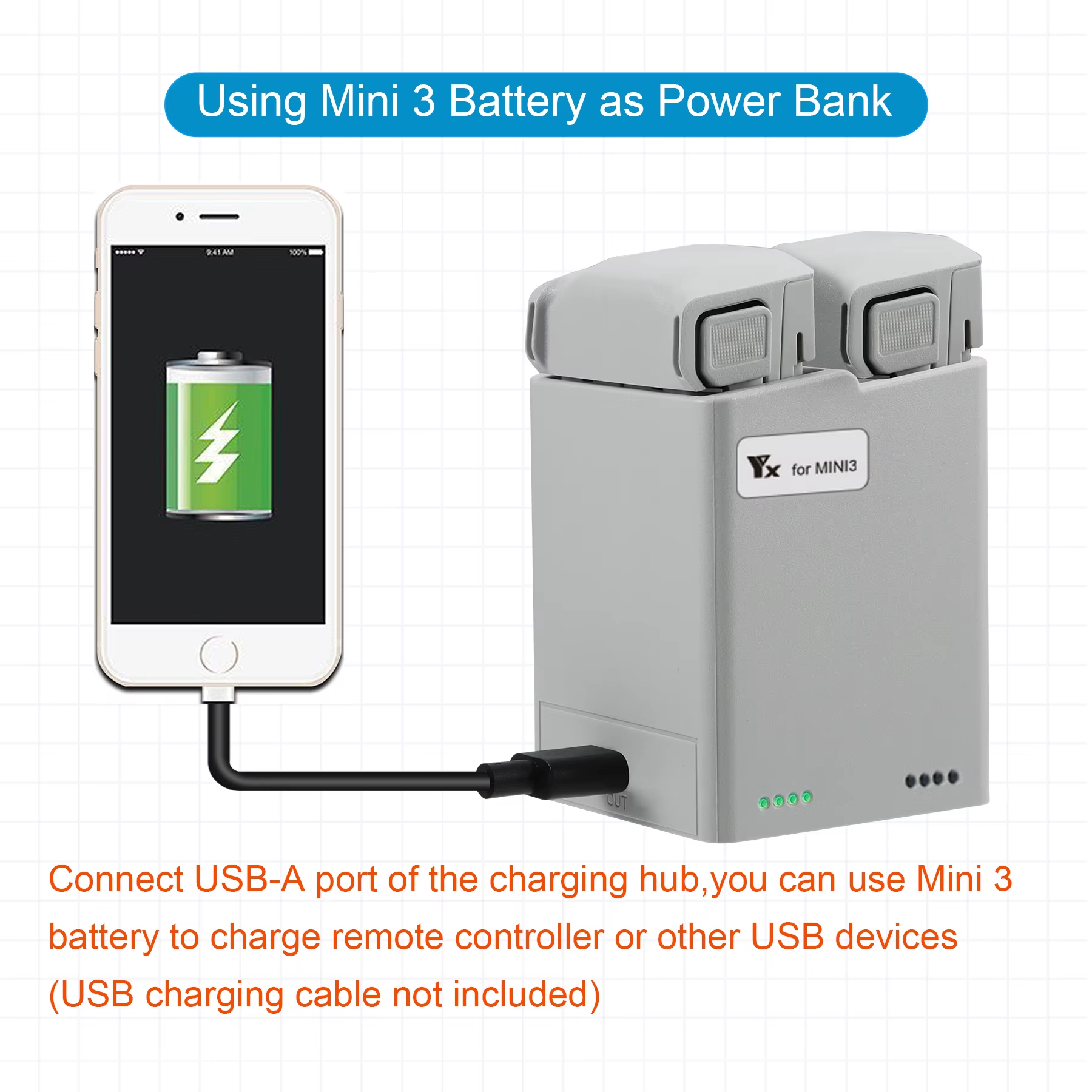 Drone Battery Balance Charger - For DJI Mini 3Pro/4Pro Battery Two
