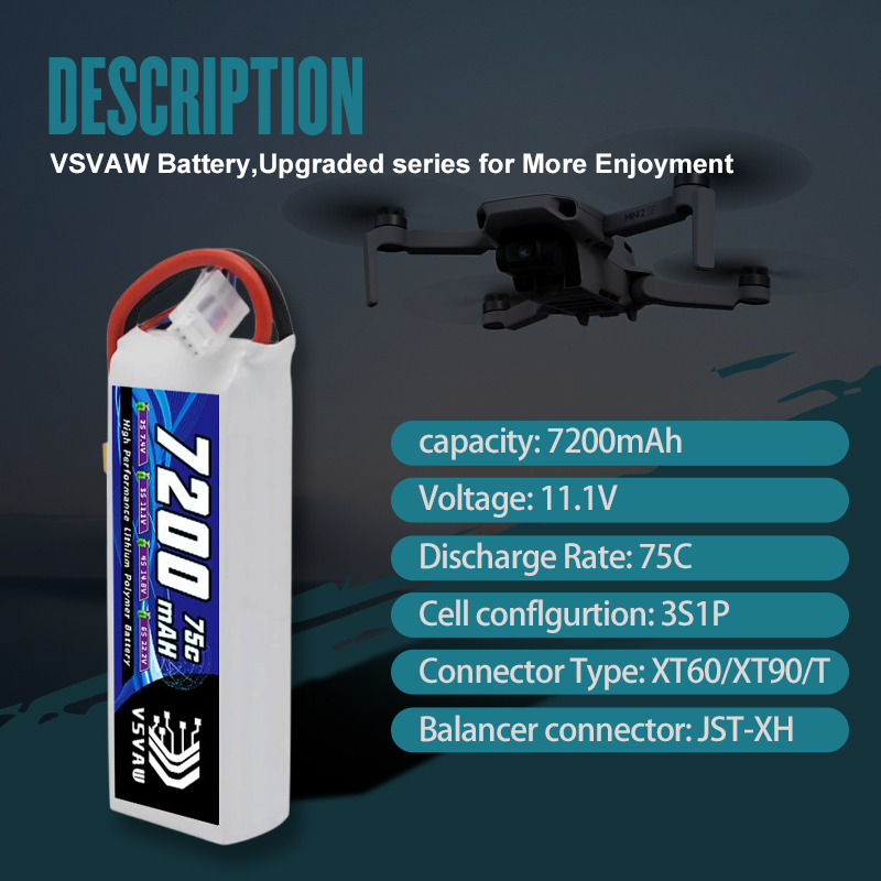 VSVAW 3S Lipo Battery 11.1V 72 – Drone Battery Connector Bewertung und Preis