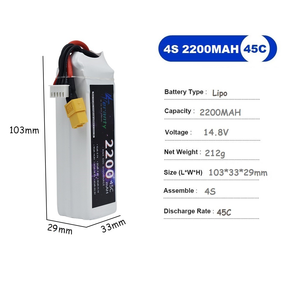 4S LiPo Battery 14.8V 1500mah  – Drone Battery Li-Ion Bewertung und Preis