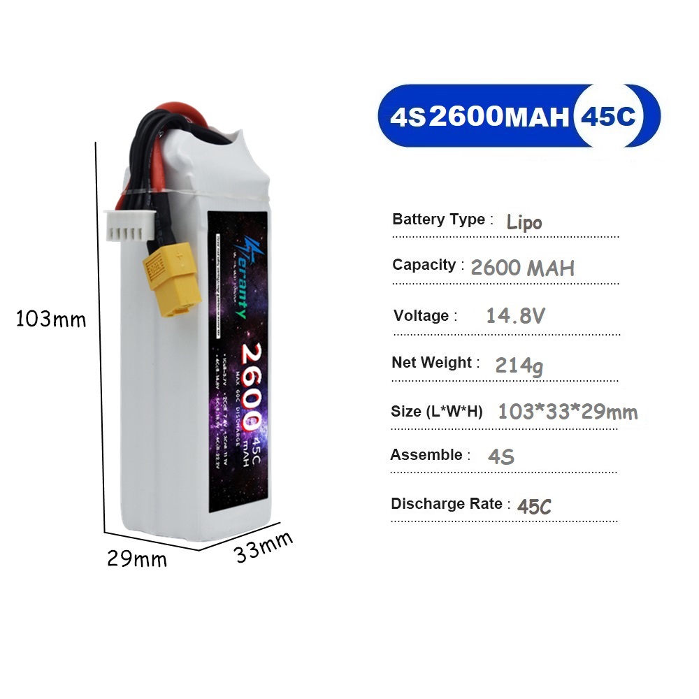 4S LiPo Battery 14.8V 1500mah  – Drone Battery Li-Ion Bewertung und Preis