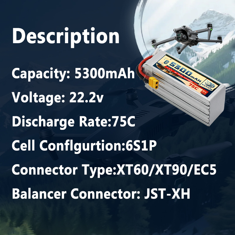 VSVAW 6S 5300mAh Lipo Battery  – Drone Battery Connector Bewertung und Preis